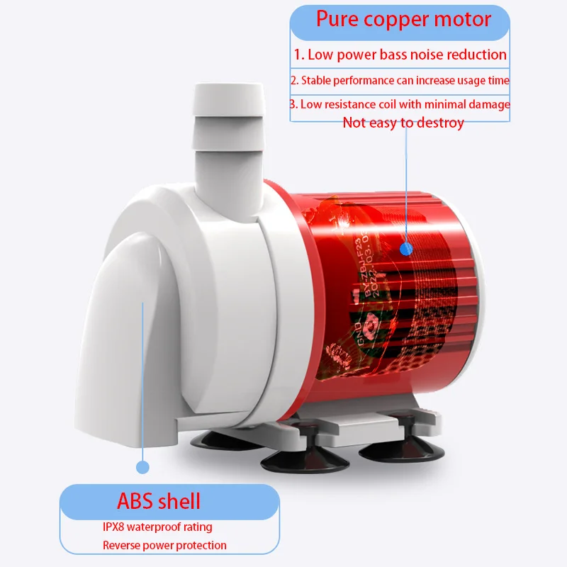 محرك بدون فرشاة فائق الهدوء DC12V صغير محمول 280L/H زراعة بدون تربة خزان الأسماك مضخة توزيع المياه
