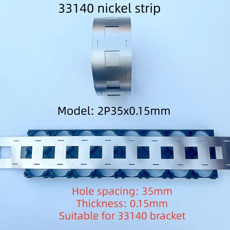 33140 Nickel Strip Nickel Sheet 2 Parallel Nickel Strip SPCC Nickel Plated Steel Strip Connecting Piece Aperture 35X0.15MM
