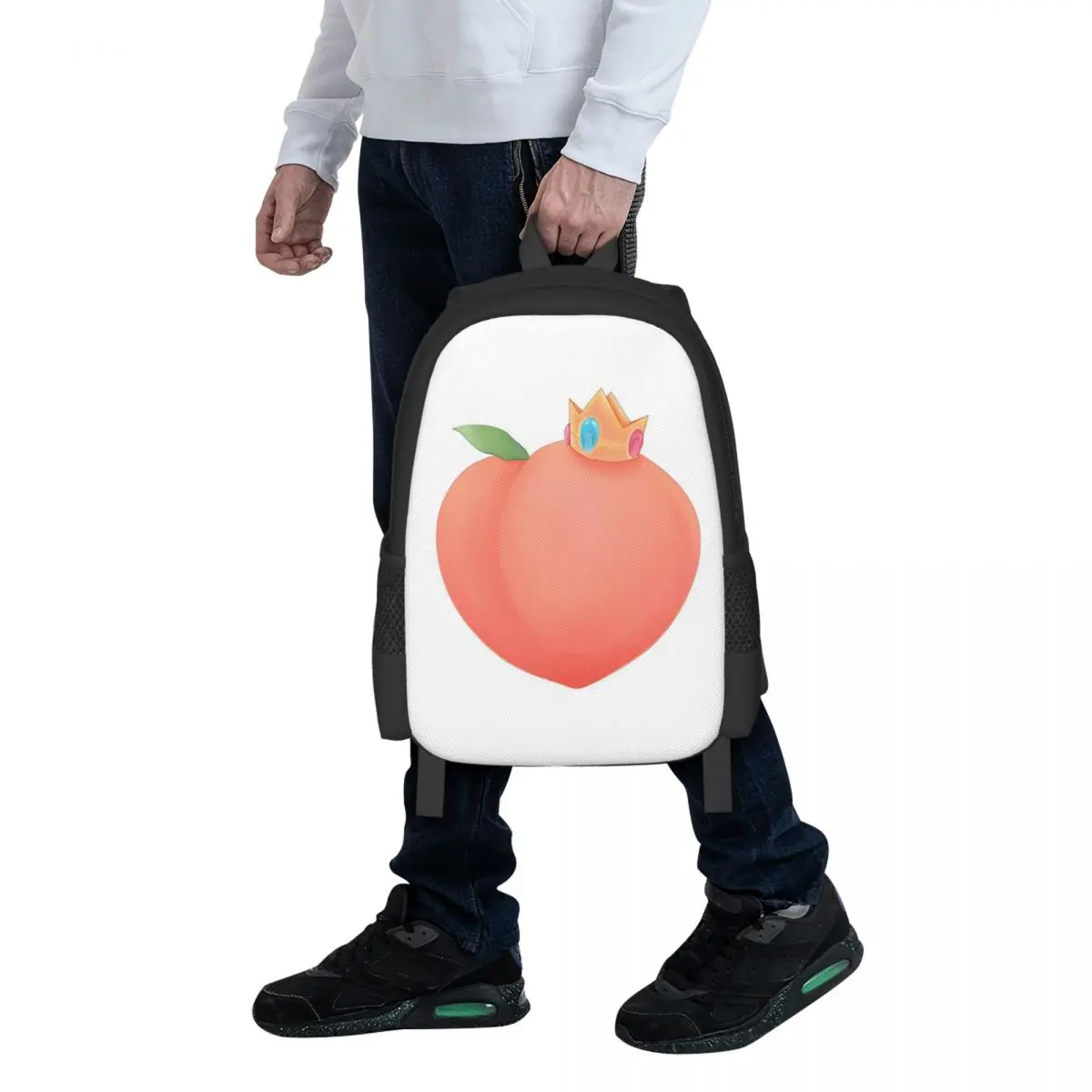Princess, Peach, Or Both Student Backpack School Bag Hiking Travel Daypack for Boys Girls Fashion Bookbag Shoulder Bags