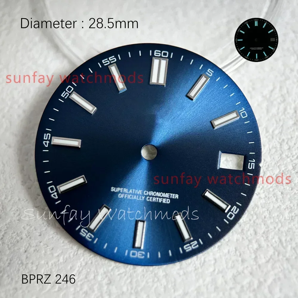 28.5mm DATE JUST Sunburst Watch Dial NH35/36/4R/7S Movement Watchmods  Customized Watch