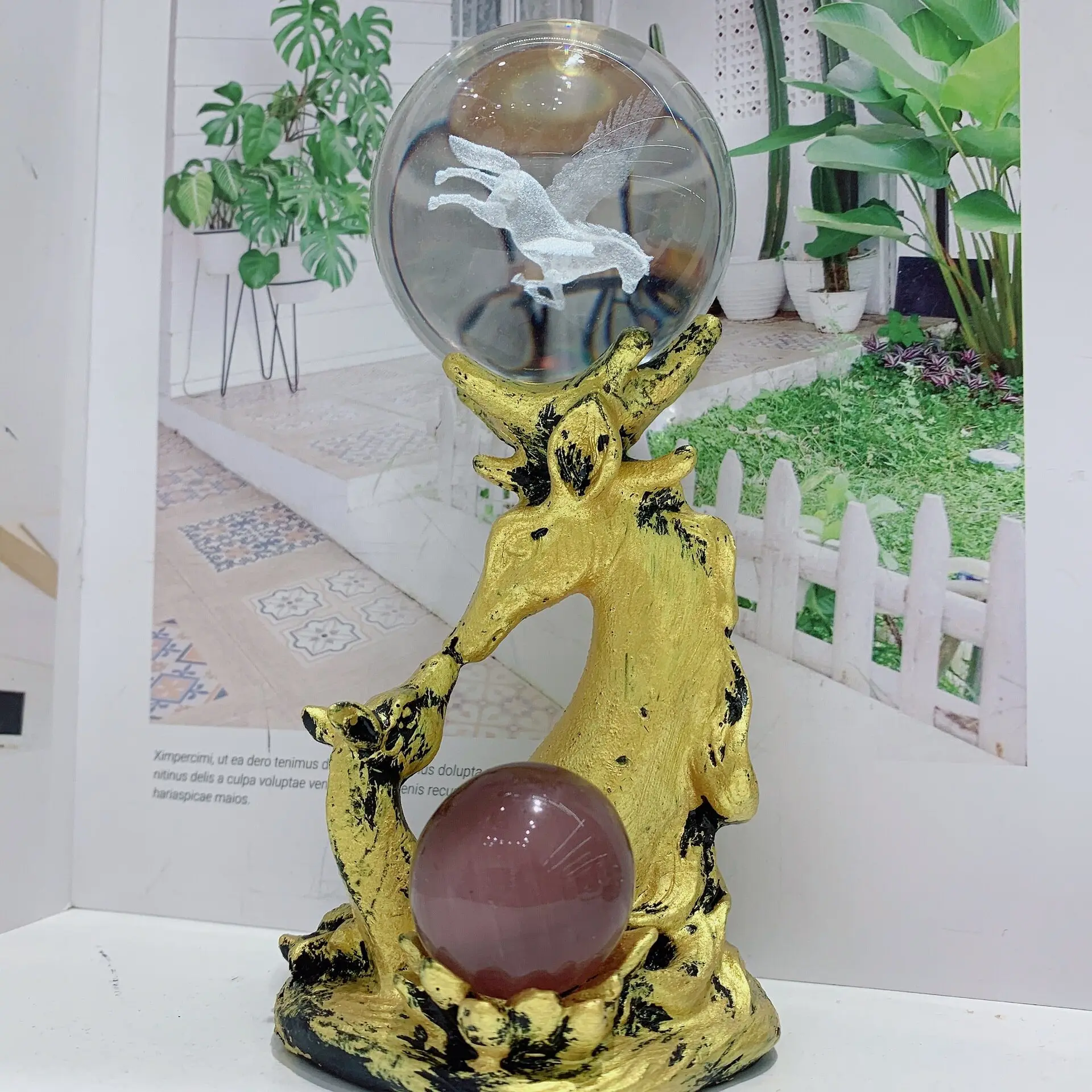 Mother deer base resin handicraft