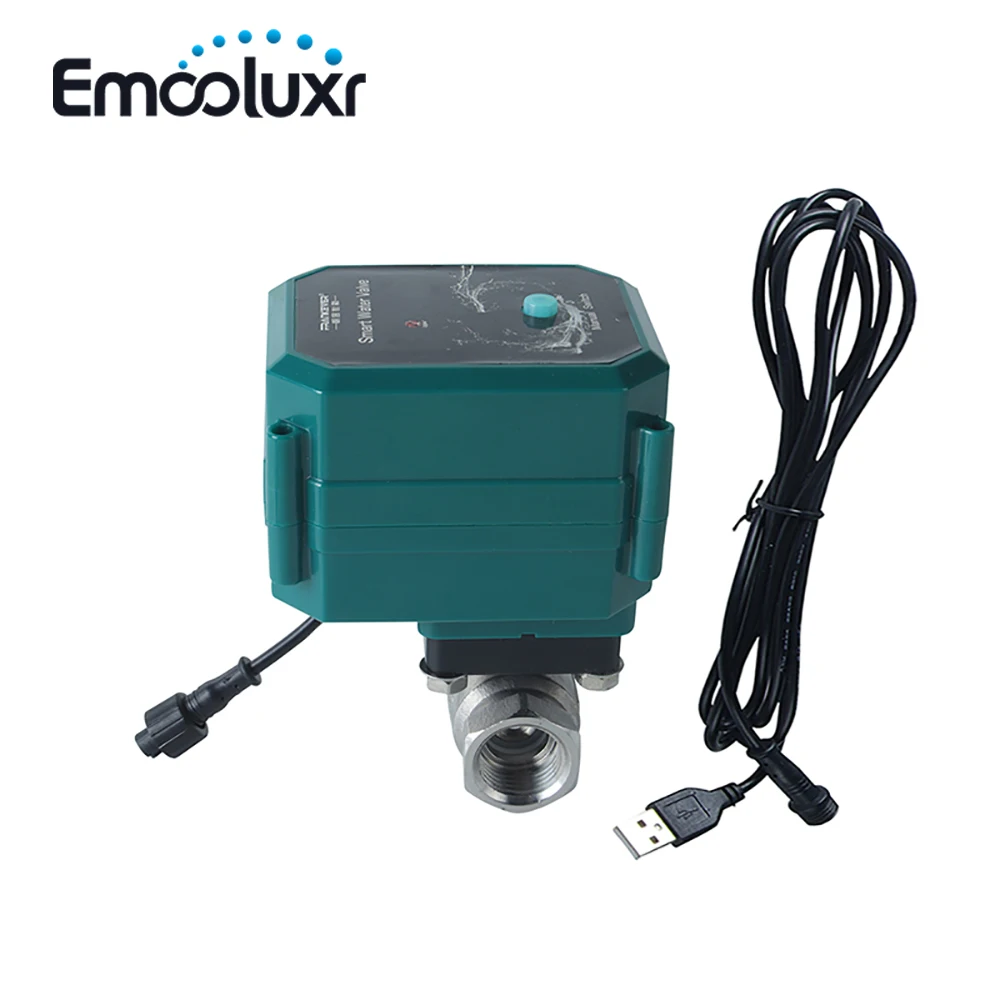 

Уникальный клапан Tuya 2,4G WIFI SS304 из нержавеющей стали 1/2 "3/4" 1", USB-кабель с питанием от Tuya Smart App Control Объем расхода воды