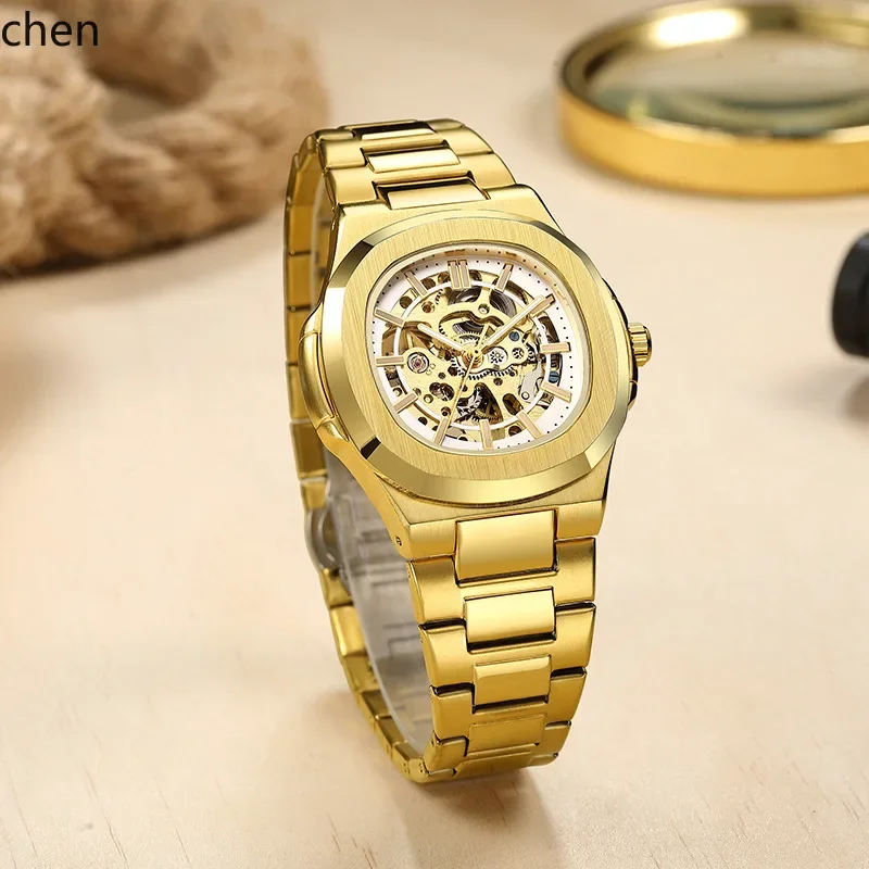 ii9 double-sided hollow luminous men's watch, fully automatic mechanical watch, high-end waterproof men's watch