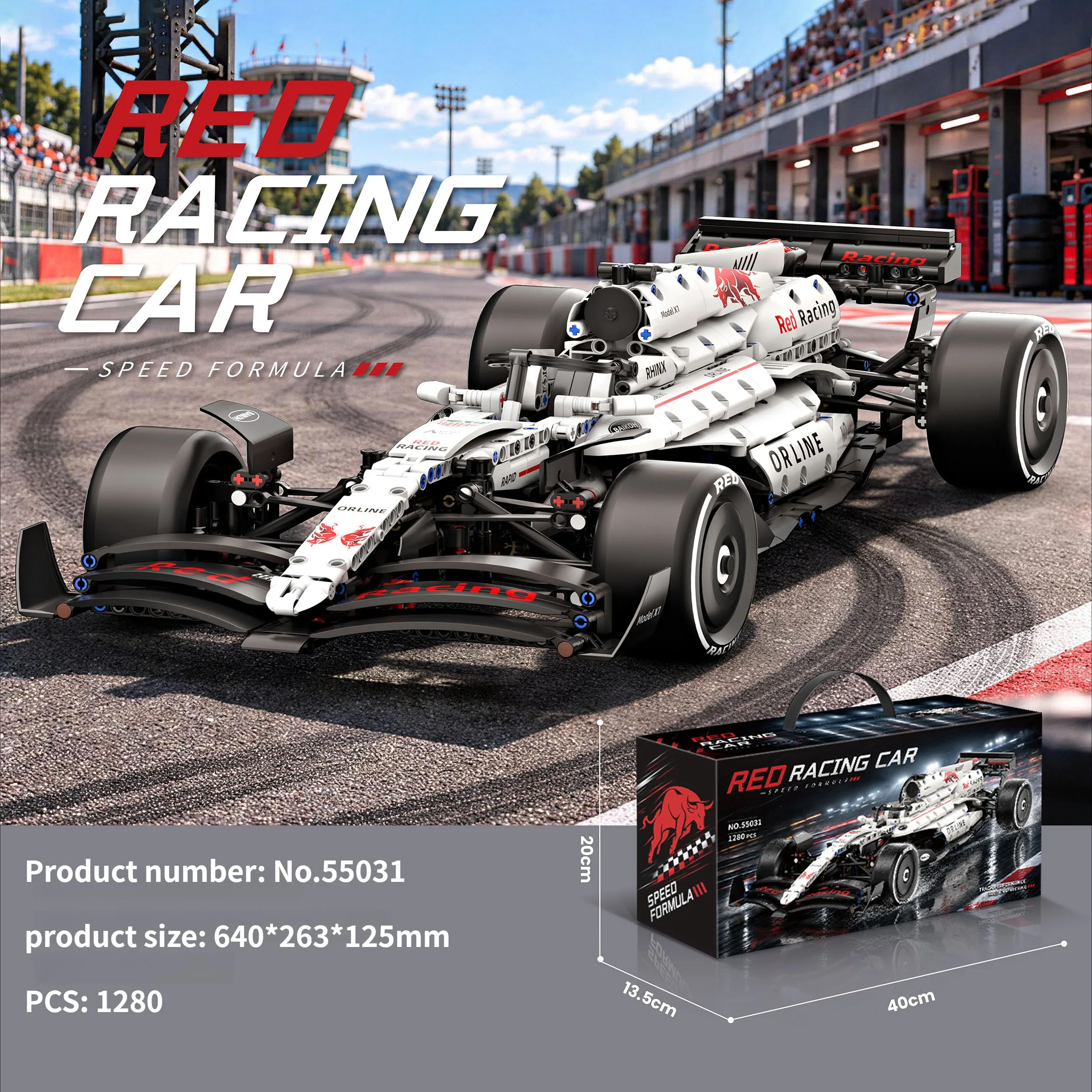 1280PCS Technical Formula Racing Car Building Blocks Model MOC Super Race Car Bricks Construction Toy Gift for Adults Teens