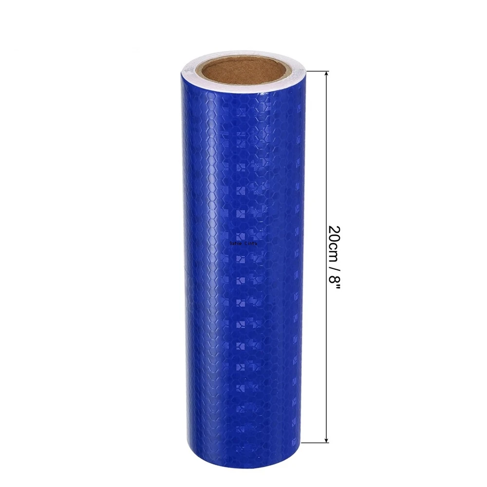 Cintas reflectantes azules, 8 pulgadas x 33 pies, brillante, impermeable, fuerte, tira de advertencia de seguridad, película de visibilidad para remolque, camión, bicicleta