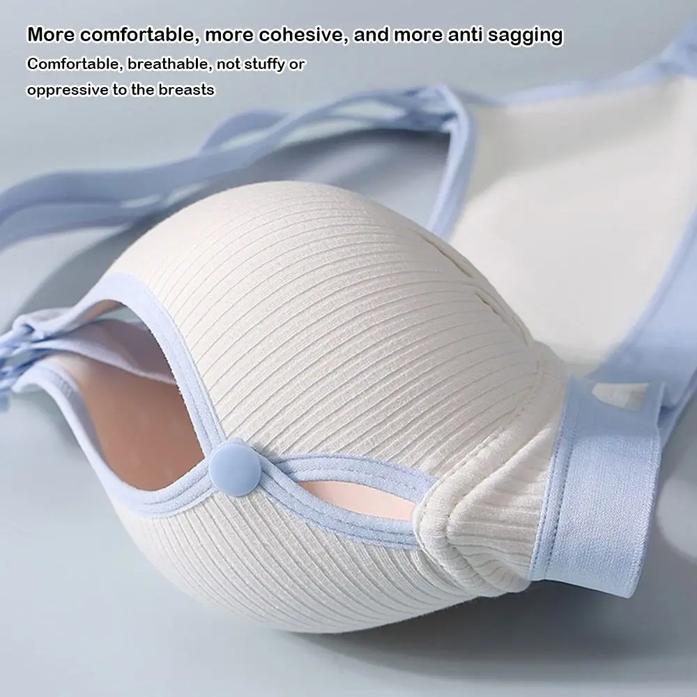 Fashion Double Buckle Nursing Bra Push-up Breathable Maternity Bra Pure Cotton Comfortable Nursing Bralette for Breastfeeding