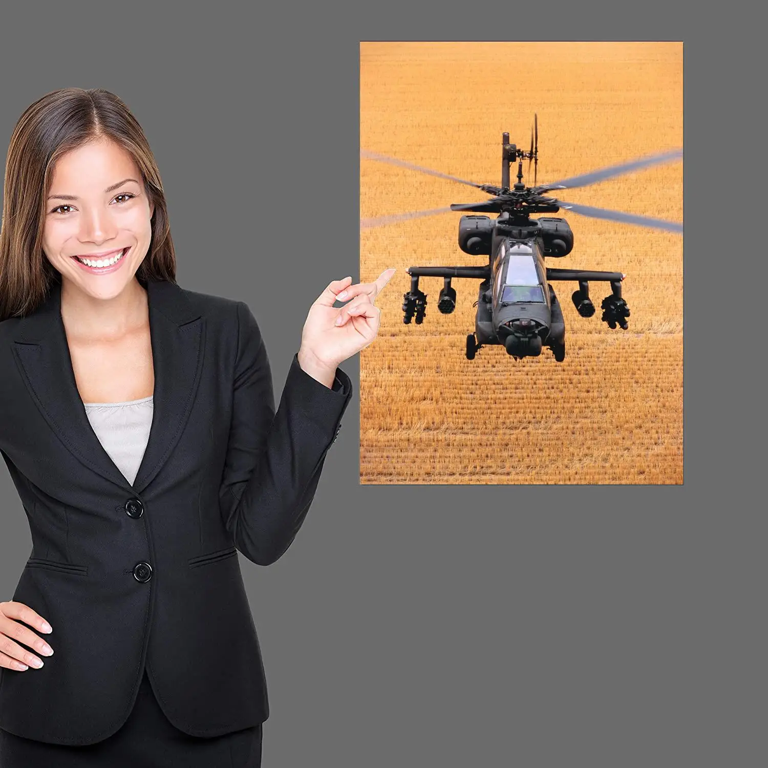 Apache helicóptero lutador pôster de arte em tela e arte de parede, impressão de imagem, família moderna, decoração de quarto, pôsteres