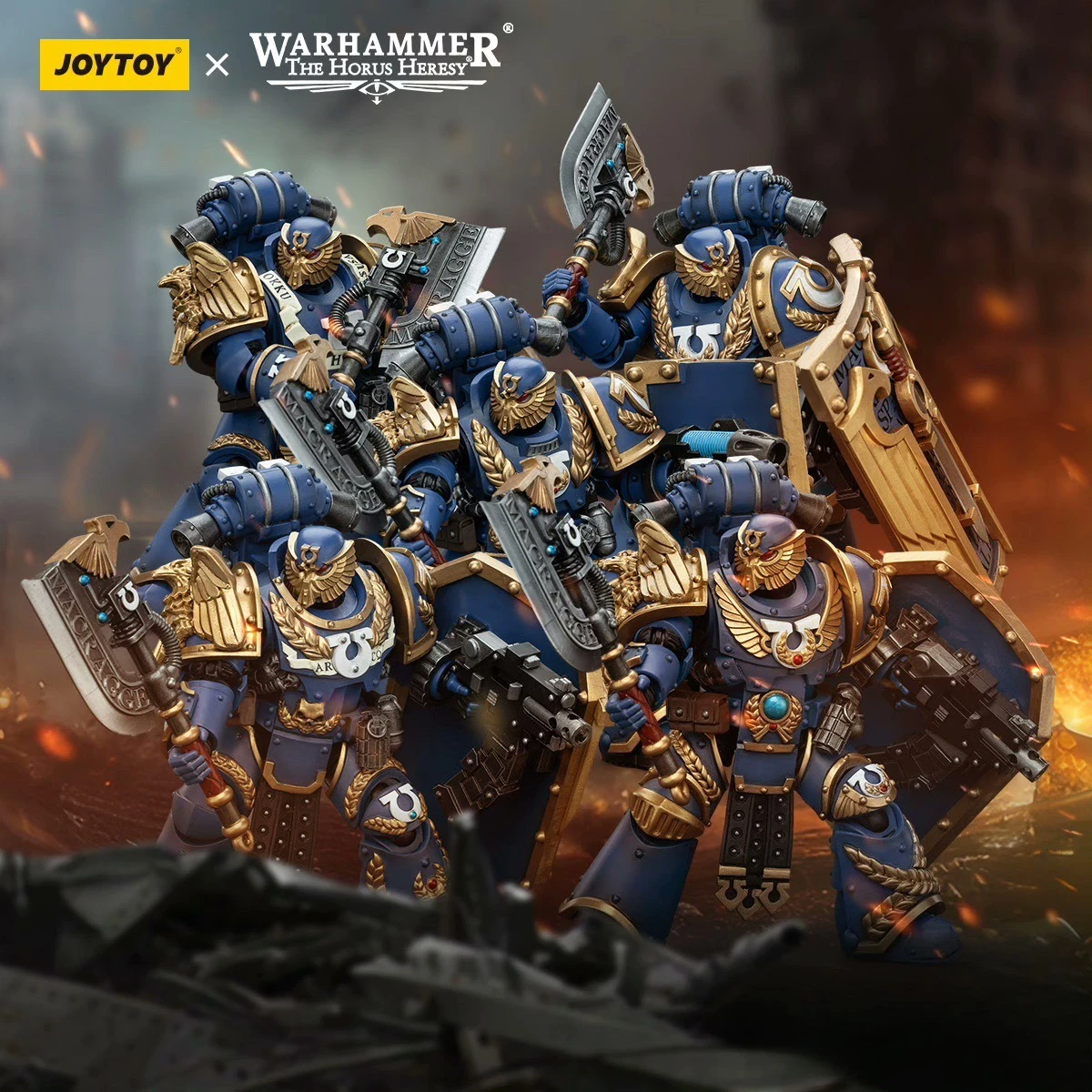

JOYTOY 40k 1/18 Action Figure Anime 12.2cm Ultramarines Undefeated Overlord Squad Model Toys