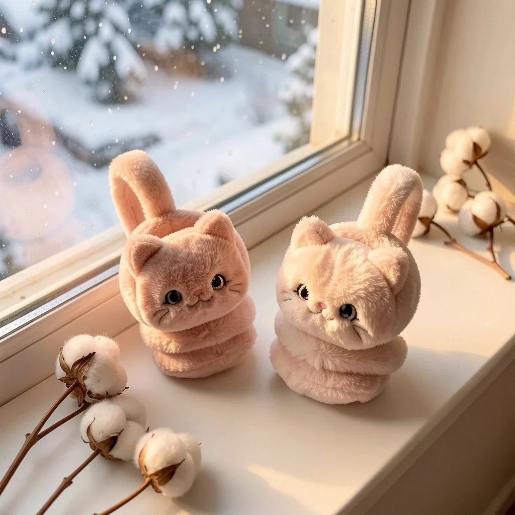 Cartoon Earmuffs Soft Kids Plush Earmuffs Earmuffs Cartoon For Daily Outdoor Use Walking Girls