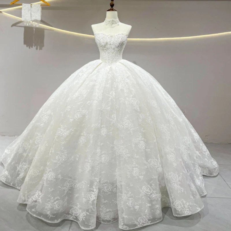 

Luxury White Dubai Arabic Mermaid Wedding Dresses A-Line Applique Lace Beads Court Train Wedding Dress Bridal Gowns vestidos