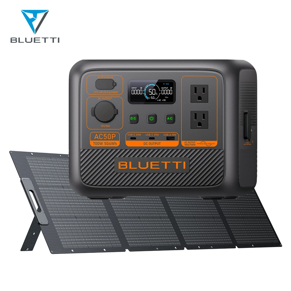 

BLUETTI 500W Capacity Solar Charge Compact Lightweight Portable Generator Power Station for RV Trips and Camping 700W Output