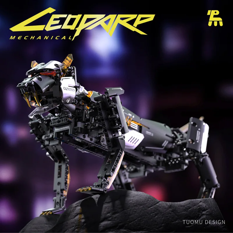 IN STOCK MOC Technical RC Dark Night Mechanical Leopard Building Blocks Bricks Assembling Model Toys for Children Birthday Gift