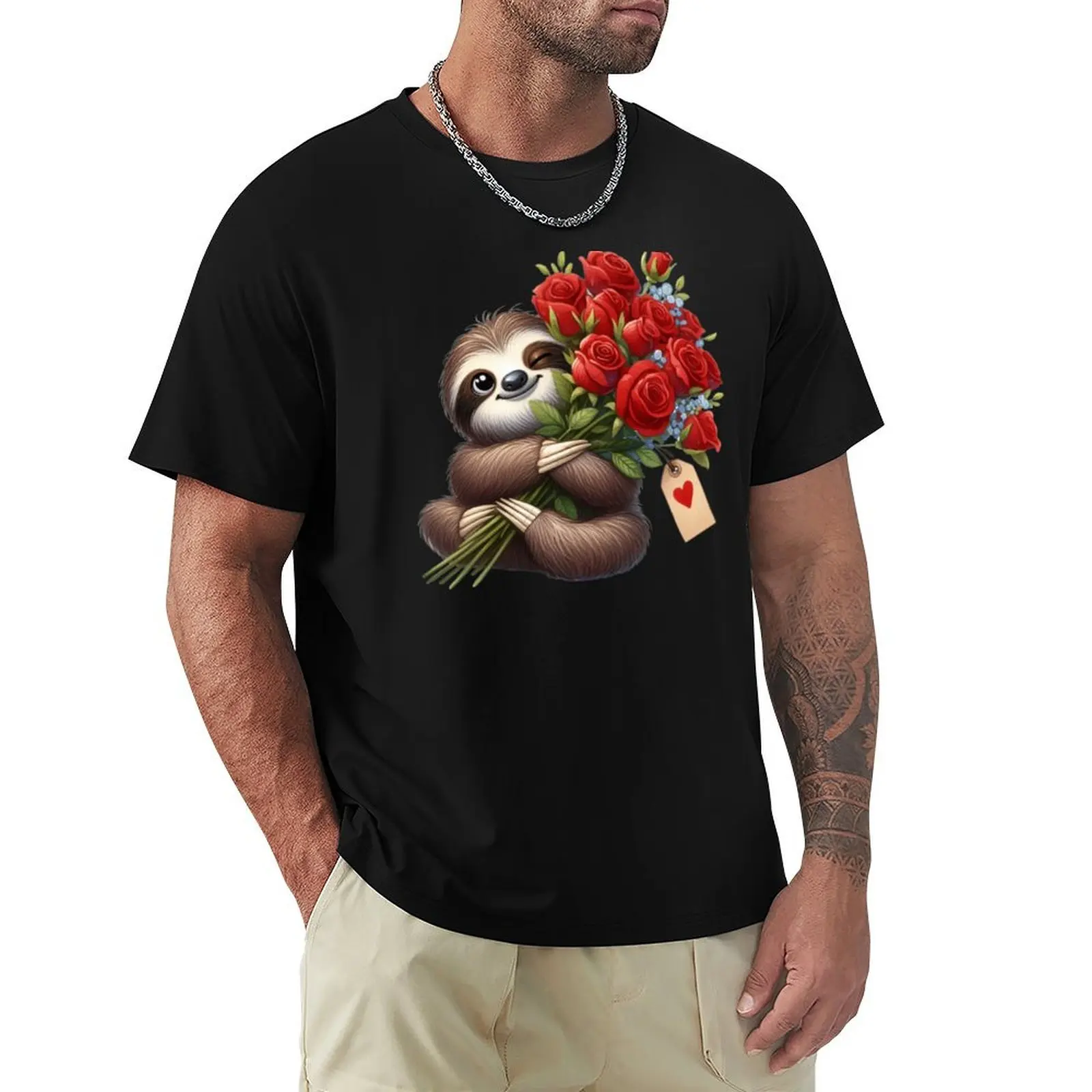 Cute Sloth's loving expression! T-Shirt Breathable Lightweight Summer Top