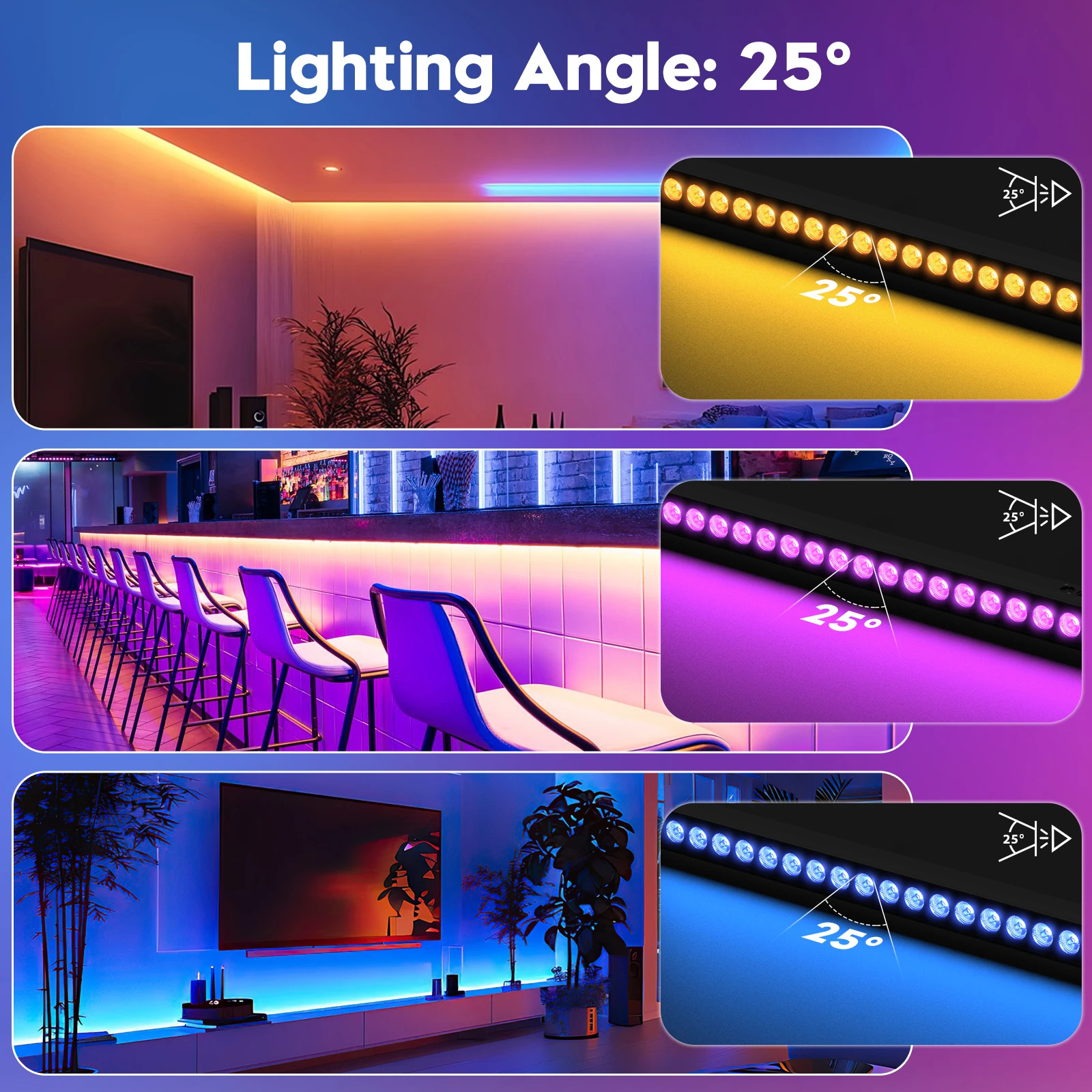 U'King 4 قطعة 60 واط جدار غسل ضوء بار 24X3 واط RGB المصابيح سرادق المرحلة ضوء بار DMX لحفل الزفاف DJ نادي ليلي KTV الحفل #5