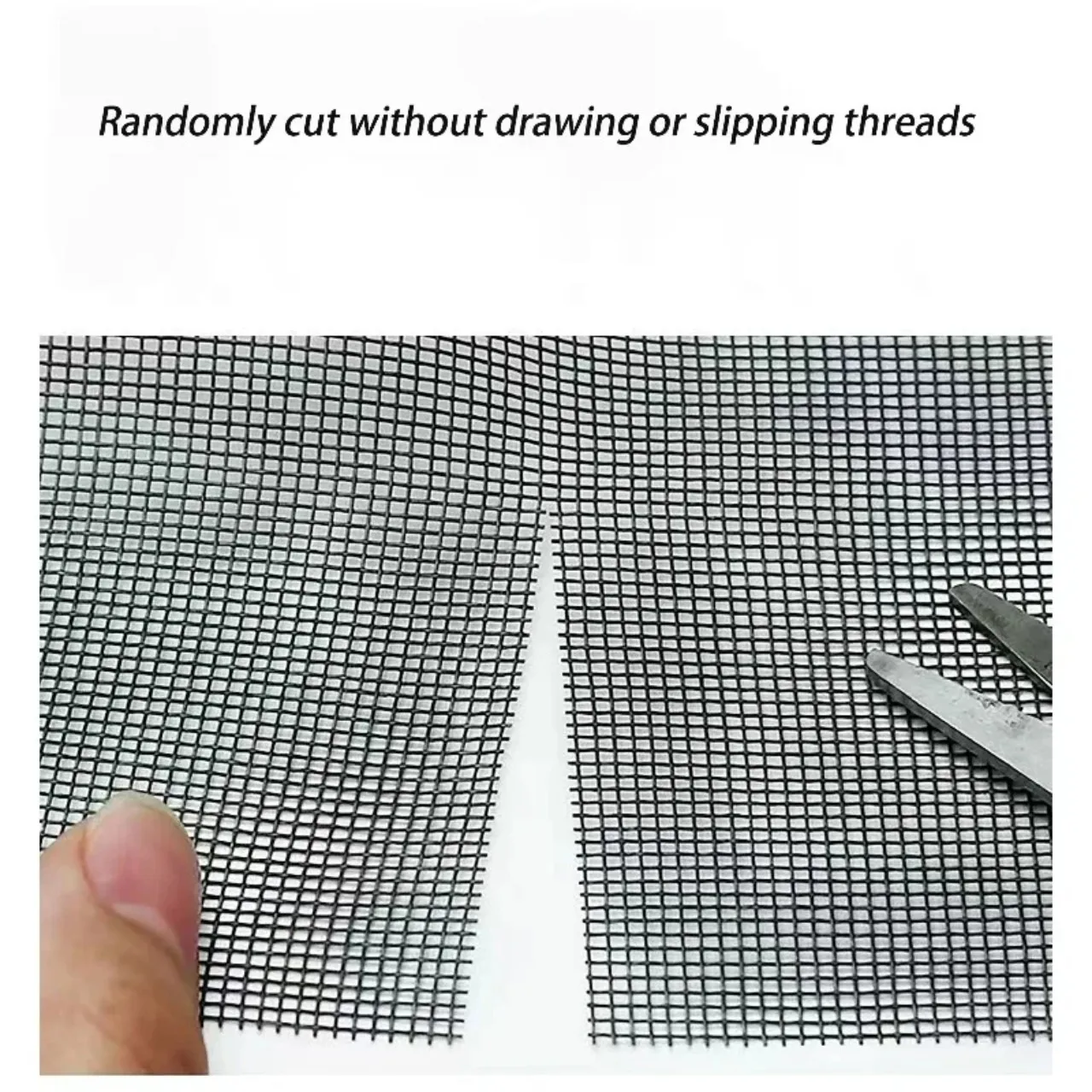 Customized Invisible Mosquito Proof Screen Window with Black Mesh Non-Perforated Adhesive Buckle Tape Installation Generous Size
