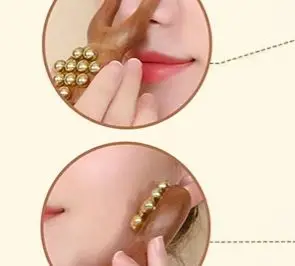 

Деревянный массажный инструмент для носа Гуаша, ручная расческа из латунных бусин, антистатическая для лица, носа, глаз, релаксация пятен, меридианы, акупунктурная точка