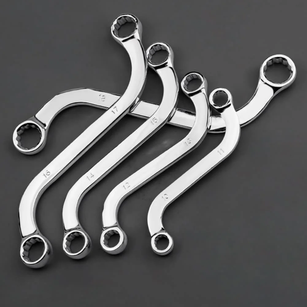 

Chrome Vanadium Steel Tools Fluted End Design S-type Box Wrench 12-angle Contact Points Easy Access Tight Spaces