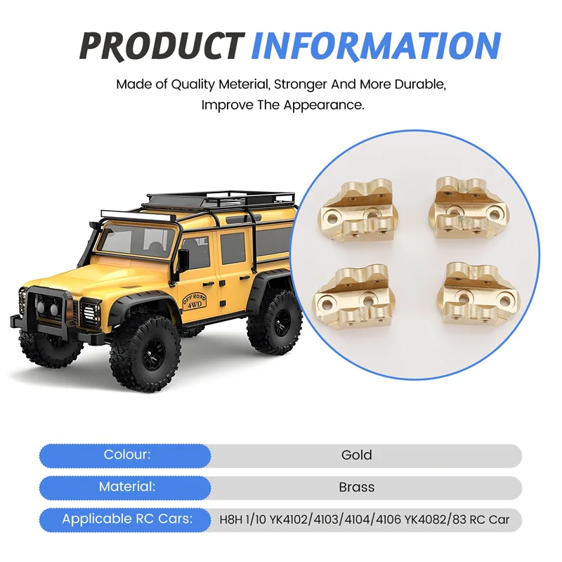 

RC Car Upgrade Brass Tie Rod Fixation Kit For MJX H8H 1/10 YK4102 YK4103 YK4104 YK4106 YK4082 YK4083 RC Car Upgrade Partb87b