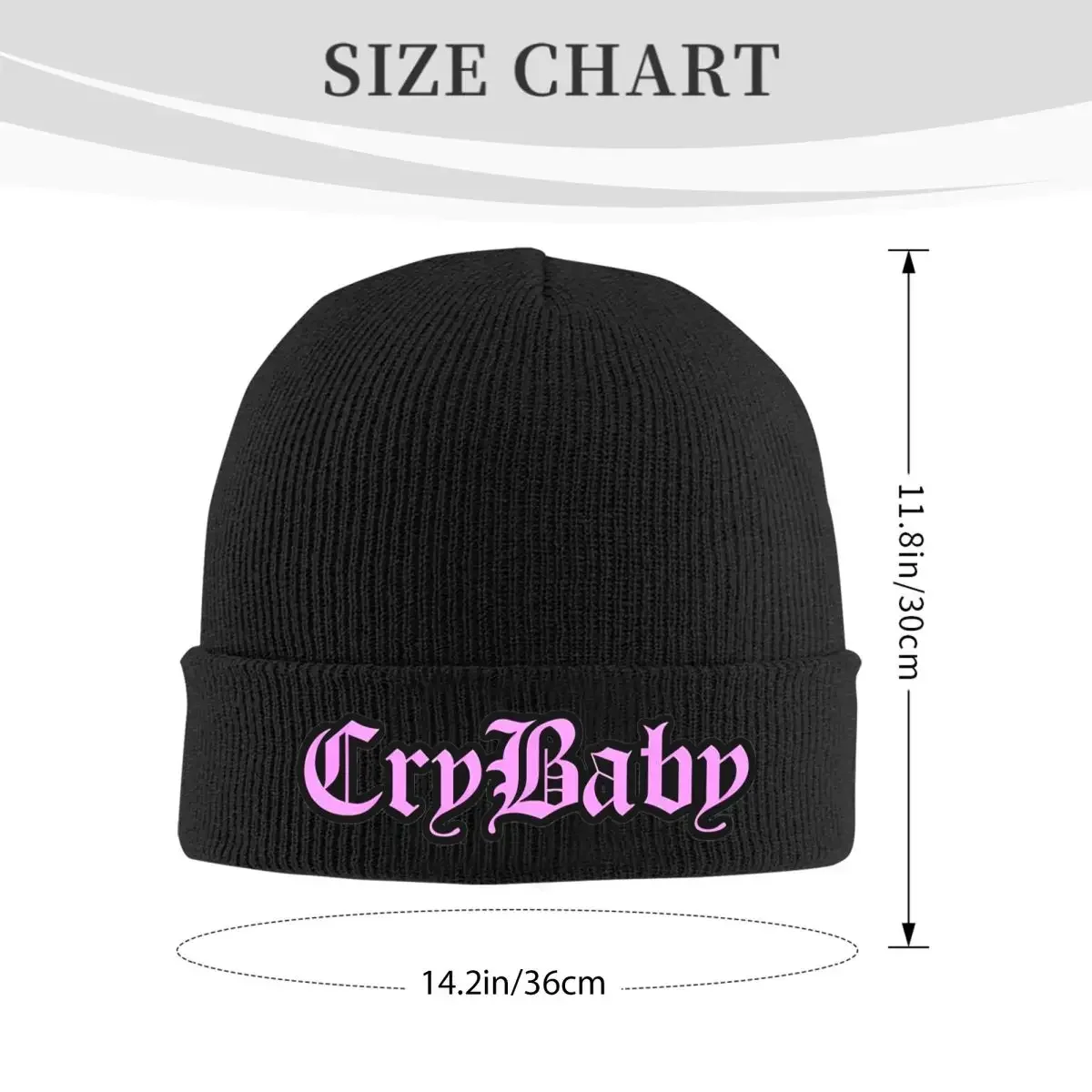 CRYBABY Pink Knitted Caps Women's Men's Skullies Beanies Autumn Winter Hats Acrylic Lil Peep Aesthetic Casual Caps