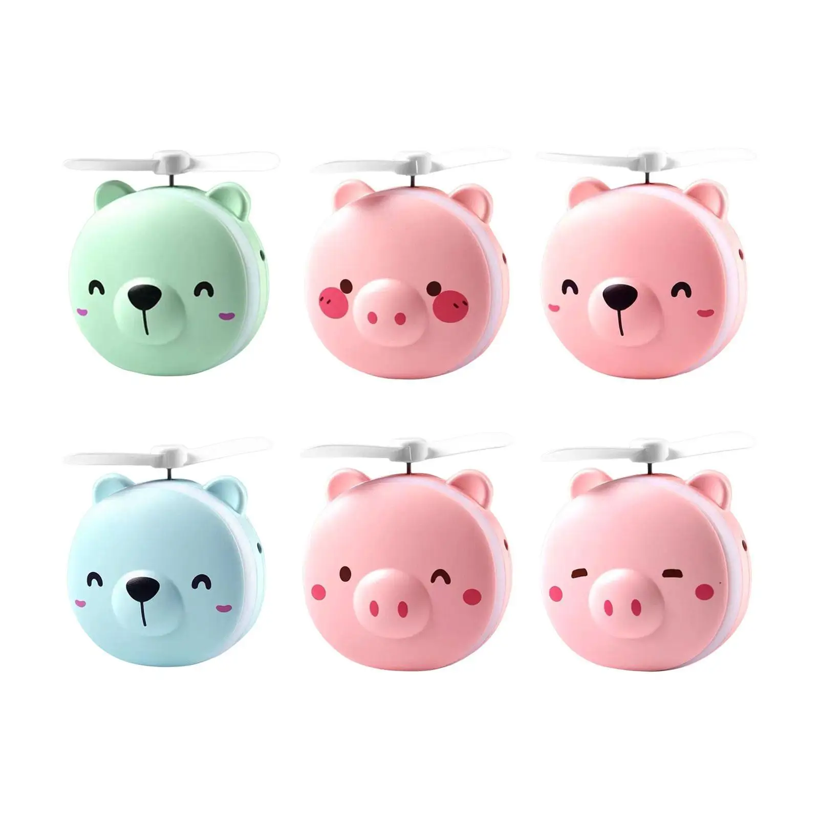 LED Lighted Travel Makeup Mirror with Fan Function Compact Mirror for Picnic