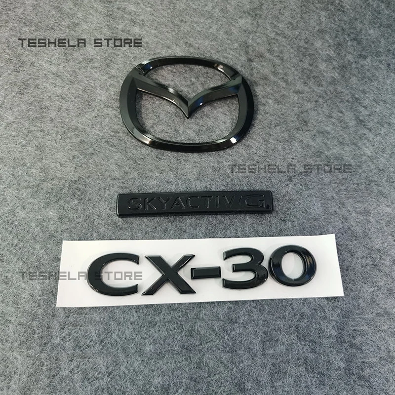 Auto Front Grille Trunk Emblem Logo For MAZDA CX-30  Badge Car Hood Grill Rear Trunk Steering Wheel Logo Accessories