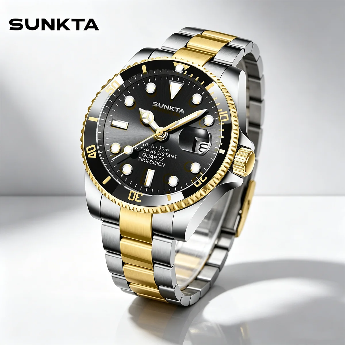 SUNKTA New 2026 Men's Watches Fashion Waterproof Three Eye Multi functional Luminous Tide Sports Men Watch Relogio Masculino