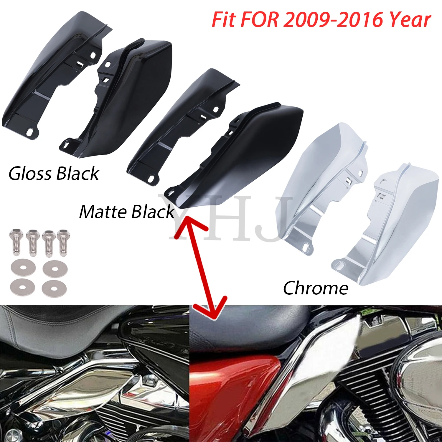 

Motorcycle Heat Shield Mid Frame Air Deflector Trim Cover For Harley Touring Electra Street Glide FLHTCU FLTRU FLHTKL 2009-2016