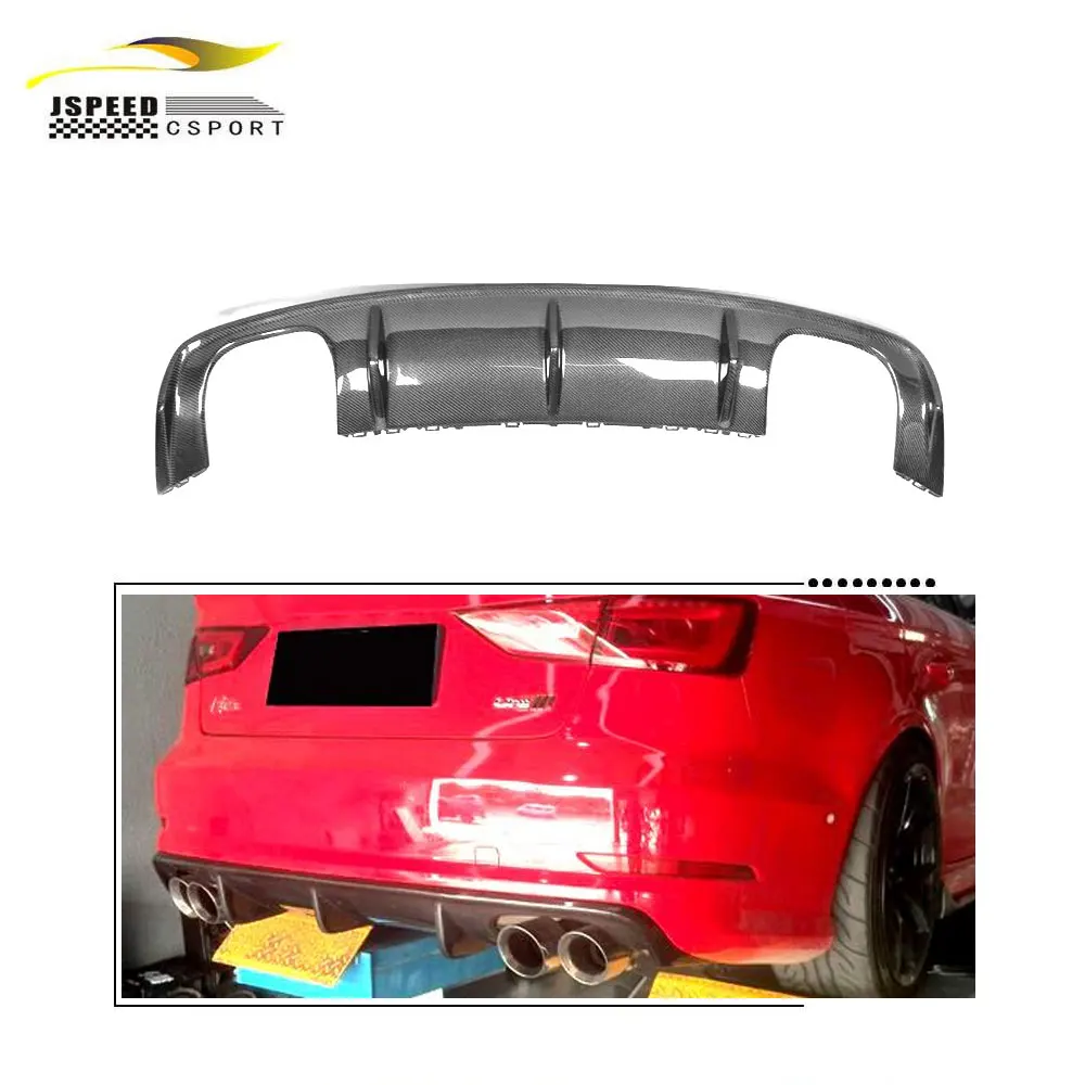 

Suitable for Audi A3 8V SLINE S3 sedan 2013-2016 Rear bumper diffuser lip carbon fiber