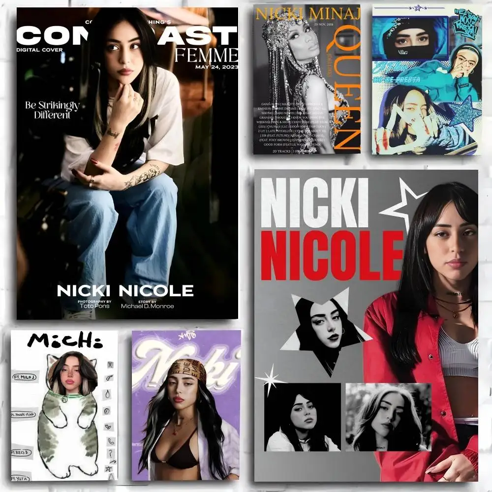 Argentine Rapper Singer N-Nicki Nicole Poster Art Print Anime Style Home Decor Ideal Gift Perfect Room Decor