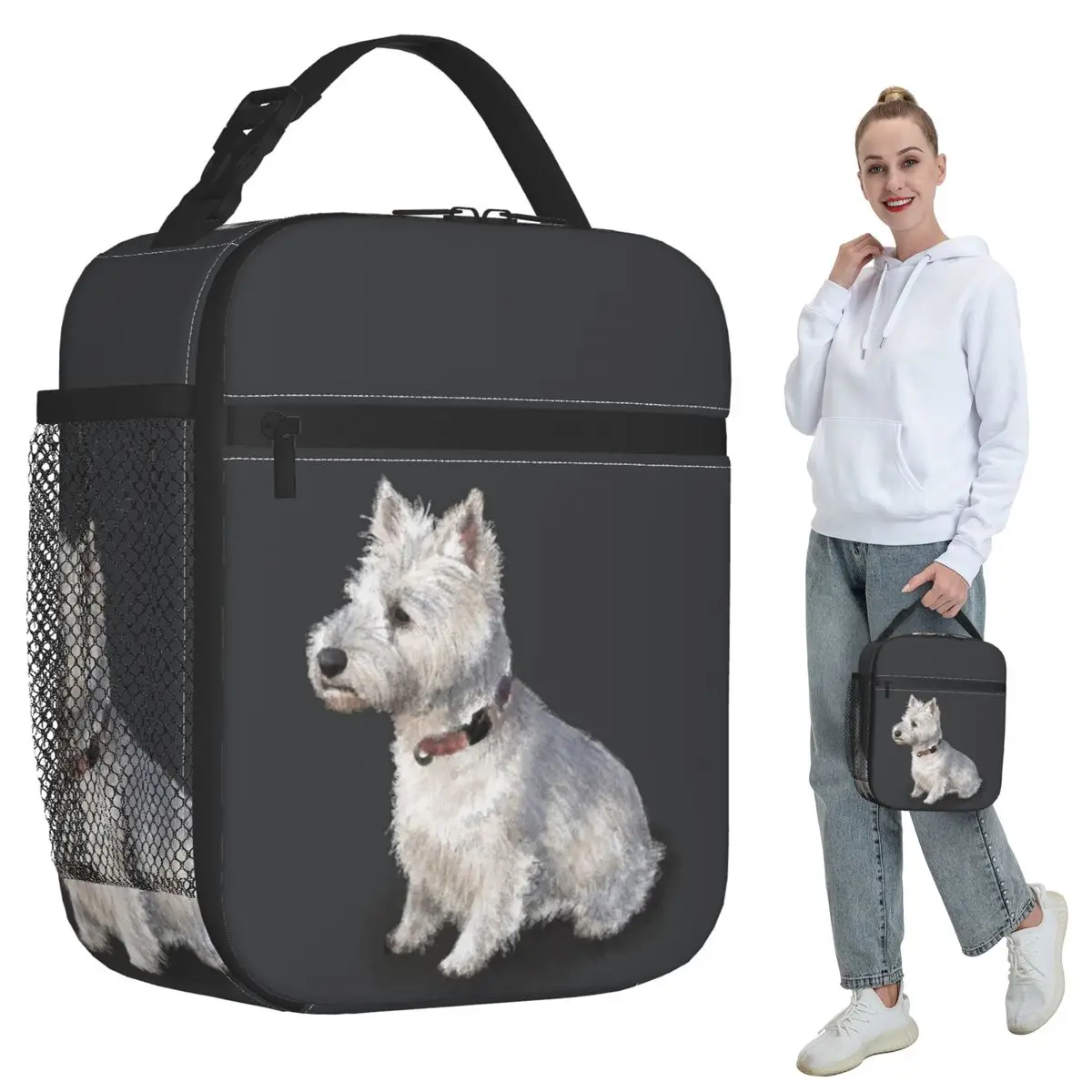 

Термосумка для обедов West Highland Terrier для детей, школьная термосумка-холодильник, портативный контейнер для еды