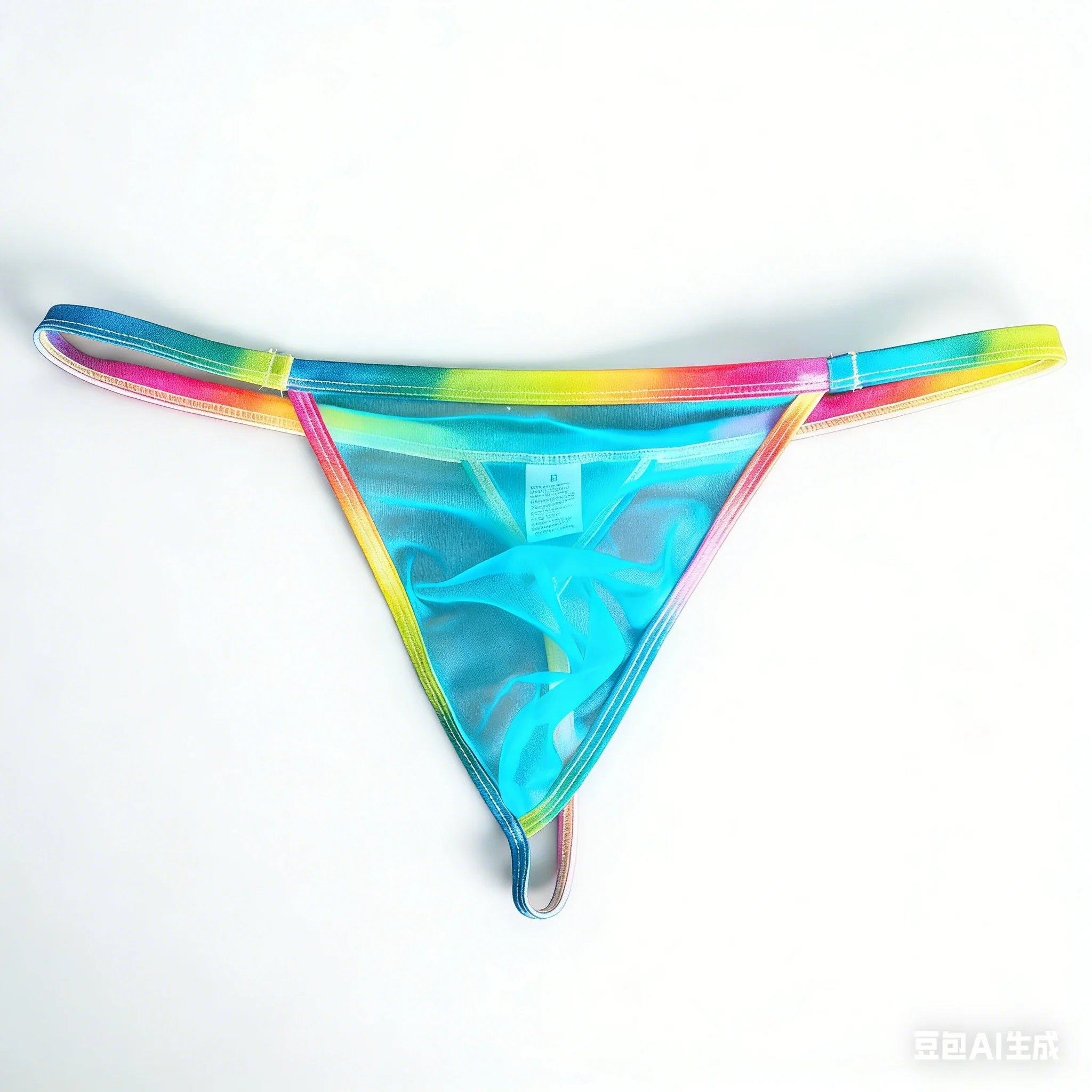 Men's Bulge Thong Ultra-thin See-through G-string Rainbow Edge Mesh Sheer Sexy Invisible Underwear Club Party Open Butt Lingerie