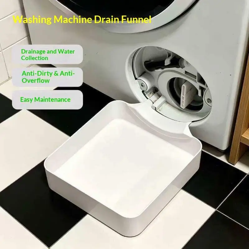 Plastic Front Load Washer Drain Funnel Anti Spill Easy Maintenance Durable for Household Laundry Renovation
