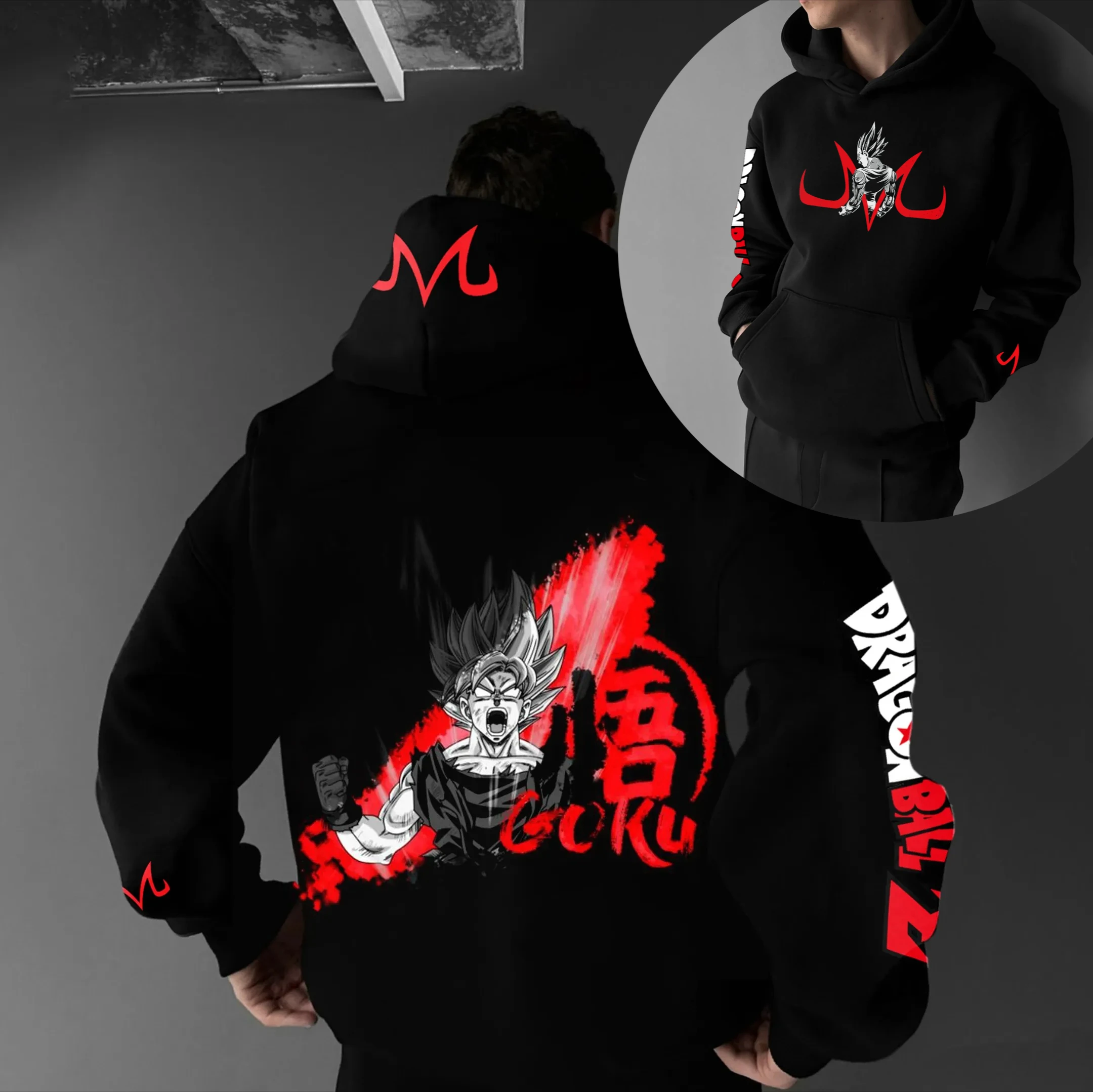 

Dragon Ball Parent-child Clothing Autumn and Winter Japanese Hotblooded Animation Classic Character Hoodie Men's and Women's Top