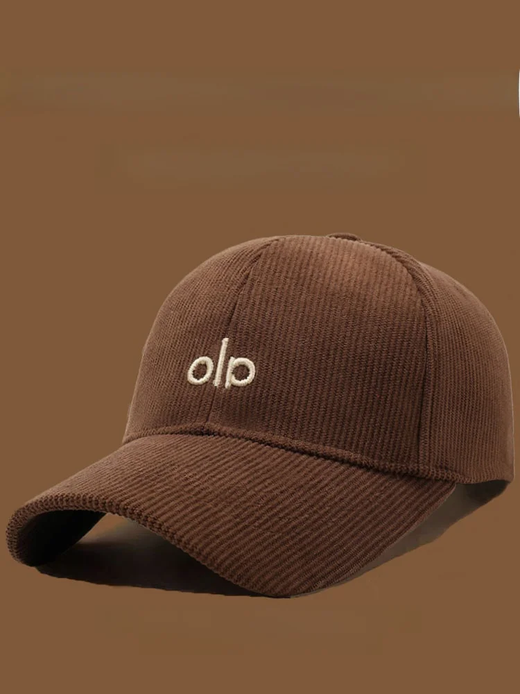 Thiened Cord-Baseballmütze für Herren, warme Wintermütze, bestickte Buchstaben-Dubill-Kappe, vielseitig einsetzbar, ex-Mütze