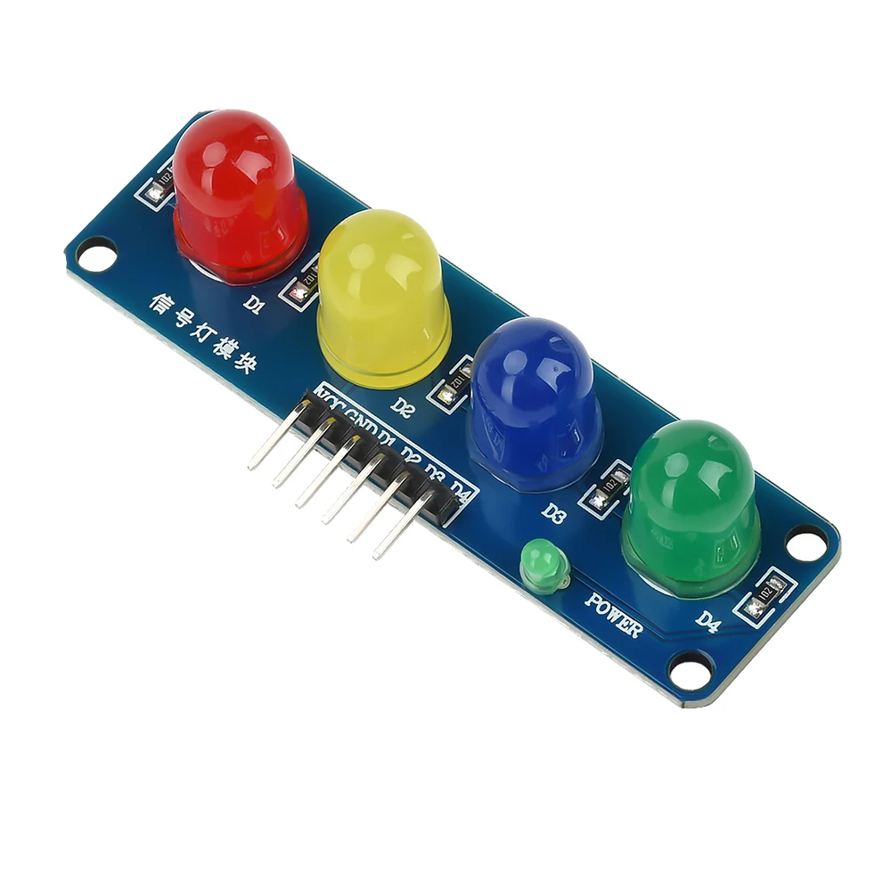 DC 3.3-5V ST009 Red Yellow Blue Green Four Position LED Module LED Signal Light Module Traffic Light Module Low-level Triggering