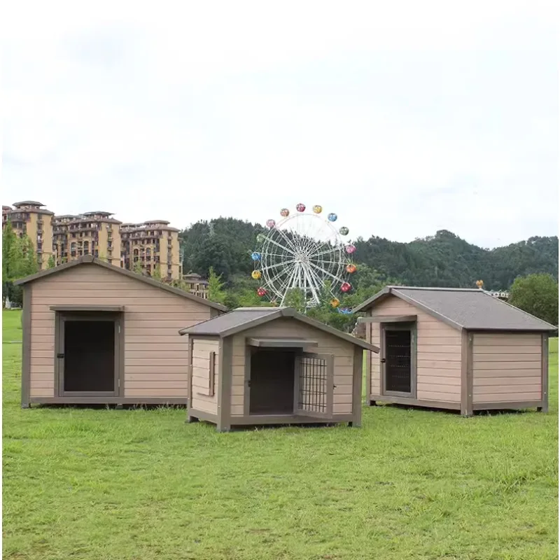 

Уличная непромокаемая будка из цельного дерева. Открытый домик для собак. Деревянная вилла для собак. Всесезонная уличная клетка для больших, средних и маленьких собак.