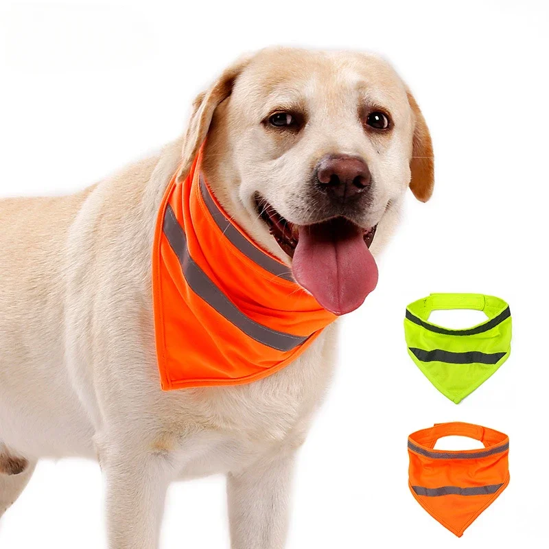 

Fluorescent Pet Triangle Scarf Velcro Glow Neck Reflective Dog Drool Scarf Pet Scarf