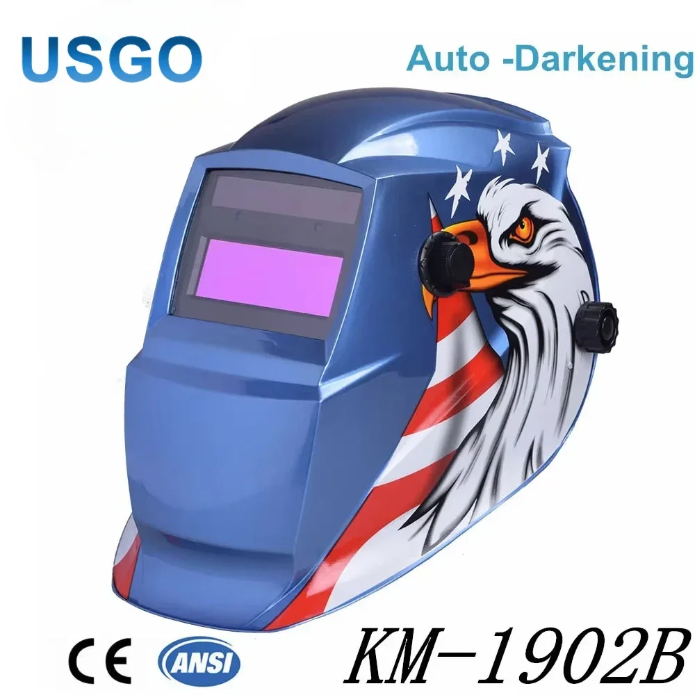 Solar Powered Auto Darkening Welding Helmet Eagle Design  TIG MIG MMA Welder Mask Grinding Hood for Welding Soldering Equipment
