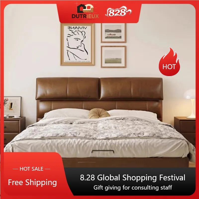 Designer Bedroom Nordic Bed Frame King Size Master Aesthetic Modern Bed Frame Modular Luxury High End Cama Box Casal Furniture