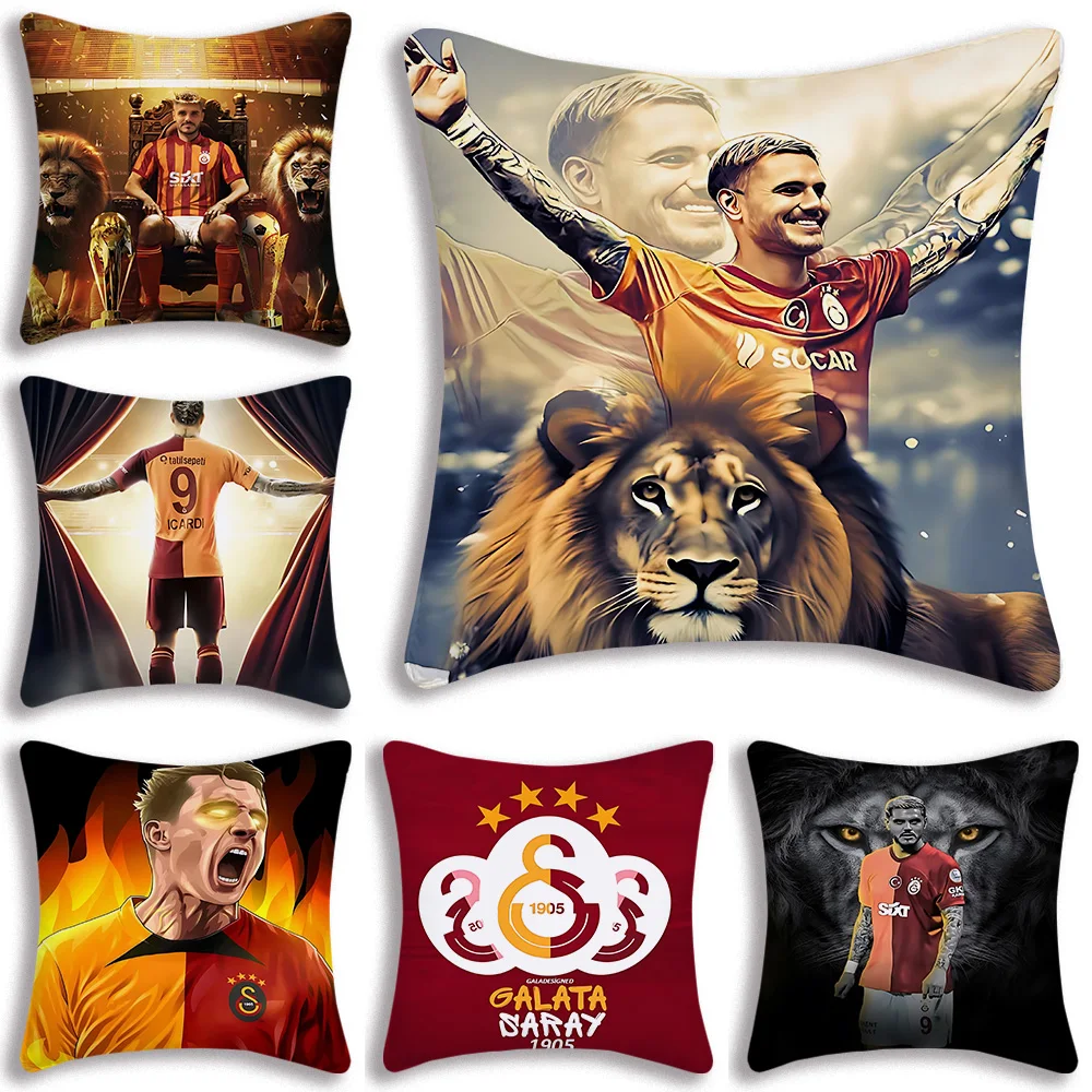 Football Club G-Galatasarays Pillow Covers Cartoon Sofa Decorative Home Double-sided Printing Short Plush Cute Cushion Cover