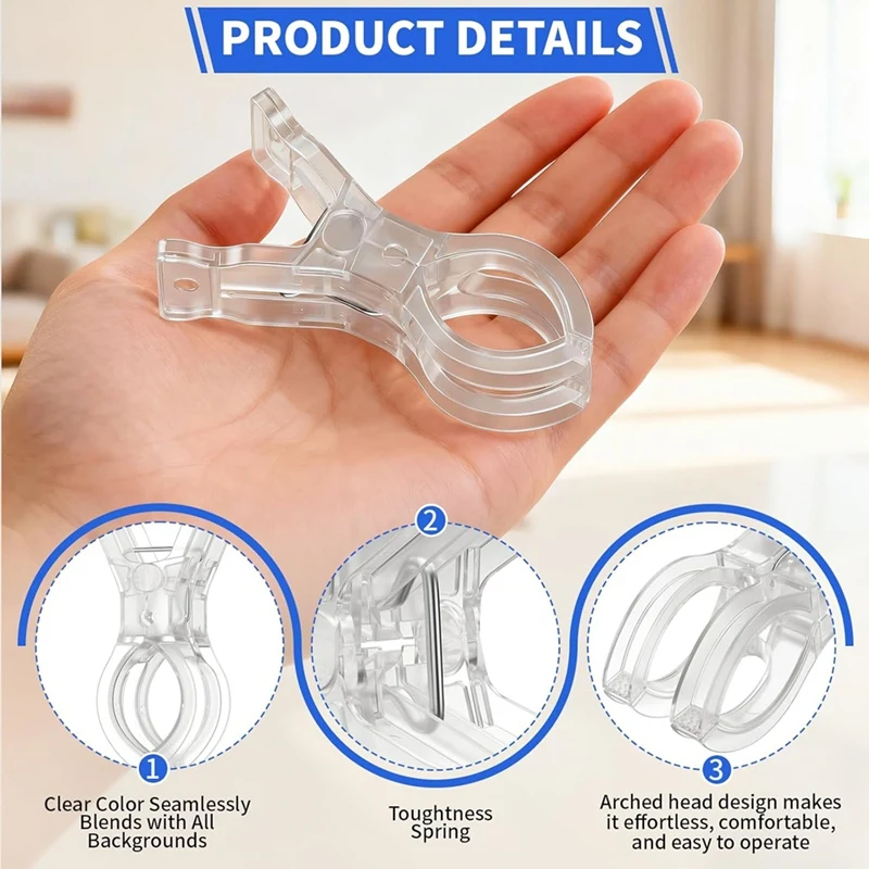 15 Pack Balloon Arch Clips, Large Clamps for Backdrop, 3.5'' Plastic Clips Supplies for Birthday Decoration Accessories Retail