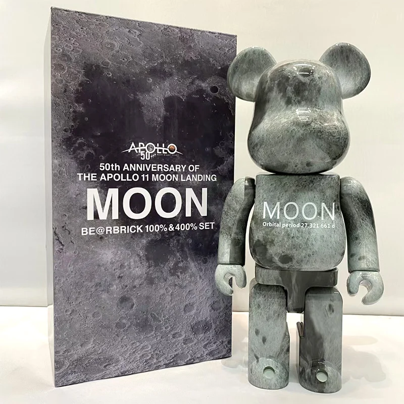 Bearbrick 400% Surfen Kroon Maan 28 Cm 11 Inch Hoogte Woondecoratie Ornamenten Beer Pop Gewrichten Kan Draaien Gift figuur