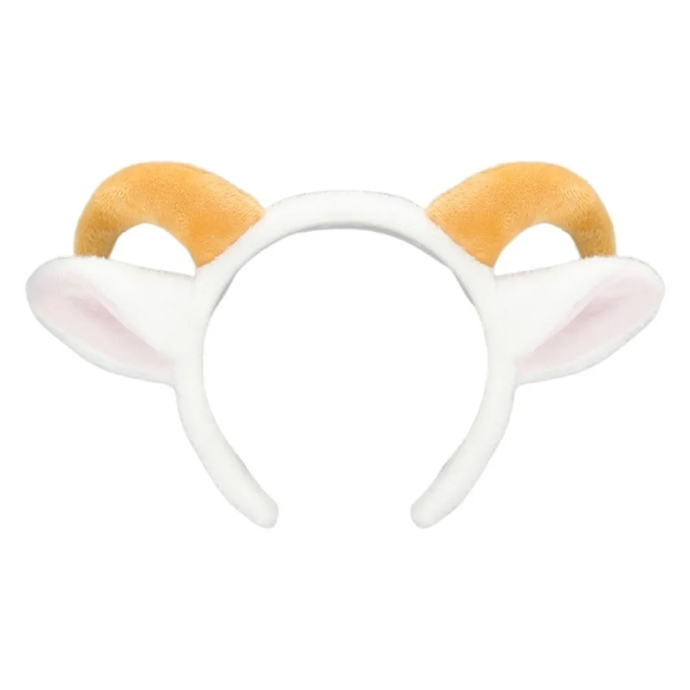 Comfortable Wear Cute Sheep Horn Hair Band Soft Sweet Goat Ears Headband Creative Lamb Cosplay Tail Goat Year Costume