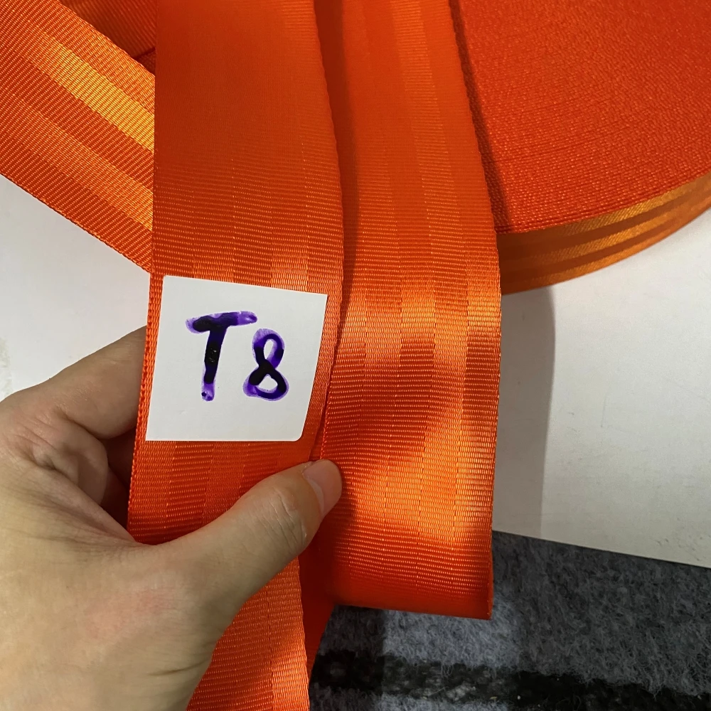 JOORMOM 5 Stripes Thickened Bright Orange（T8）3M-30M Car Seat Belt webbing Personalized Modification Seat Belt Webbing