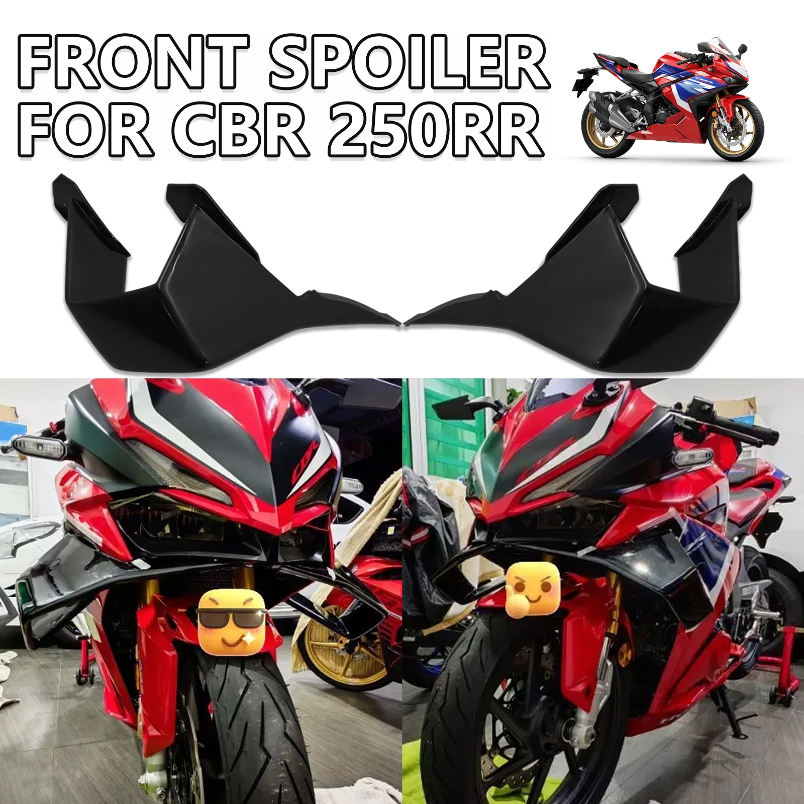 

Передний спойлер-дефлектор для мотоцикла, накладка на передний бампер, спойлер-крыло для Honda CBR 250RR cbr250rr