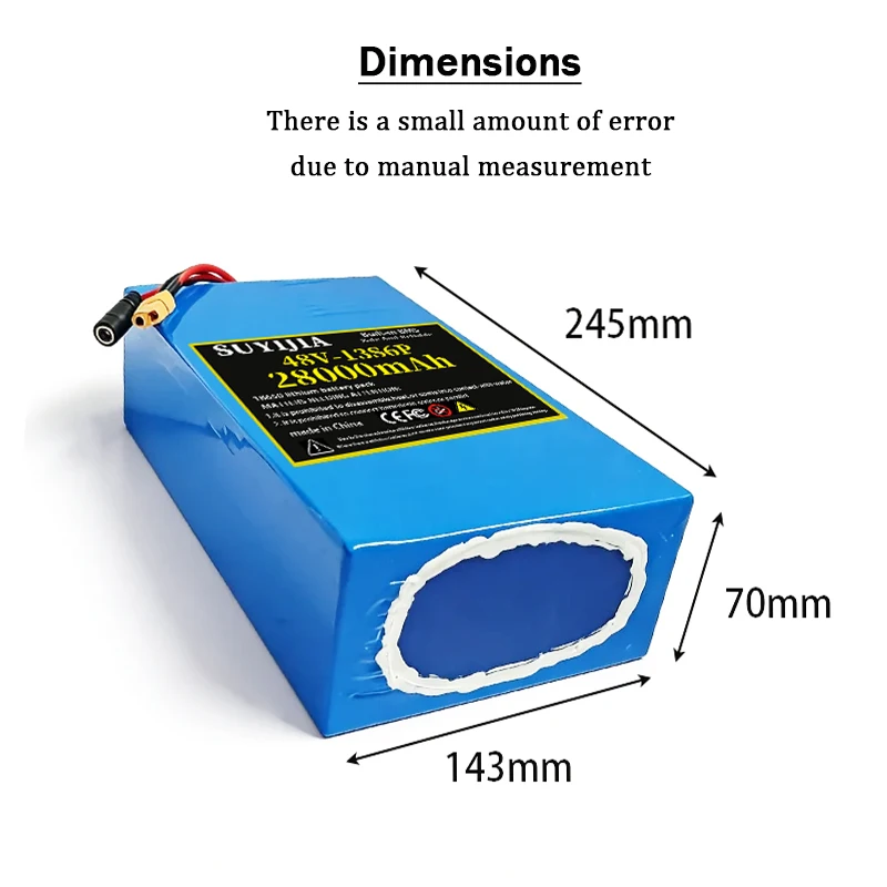 New 48V-13S6P 28000mAh 18650 lithium battery pack suitable for various 48V battery vehicles tools home energy storage