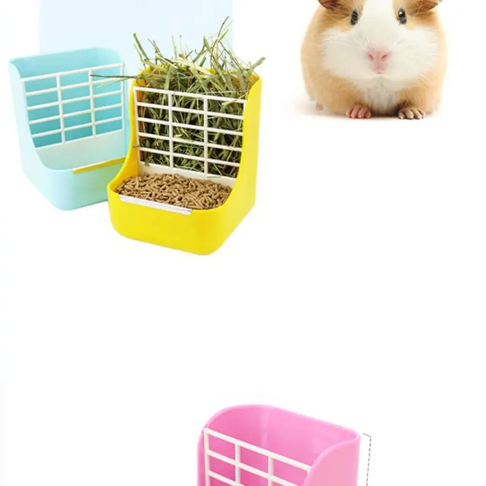 Small Animal Hay Manger Bowl Set For Bunny Chinchilla Guinea Pig Cage Attachment Fixed Feeding Station Food Grass Holder