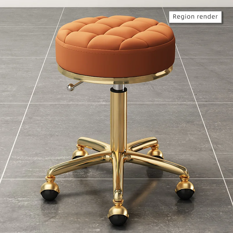 Gold Hairdressing Chair Fashion Stool Barber Shop Hair Bench Massage Clinic Office Home Seat Tool Swivel Cadeira Salon Furniture