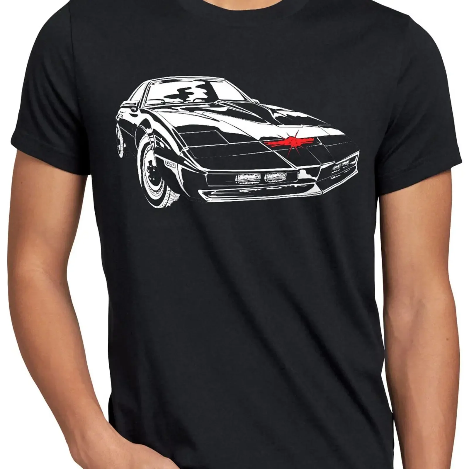 KITT Encounter Herren T Shirt black rider michael knight tv serie 90s hasselhoff vintage Washed Slightly fashion Versatile