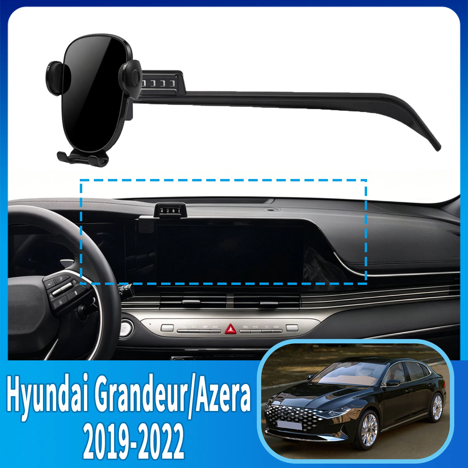 for Hyundai Grandeur Azera IG 2019 2020 2021 2022 Anti-Shake Screen Base Phone Holder Mount Stand ​​ Dedicated Car​​ accessoires